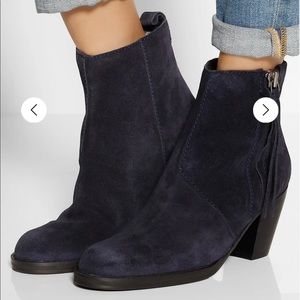 Acne Studios “Pistol” Ankle Boots- Navy Suede